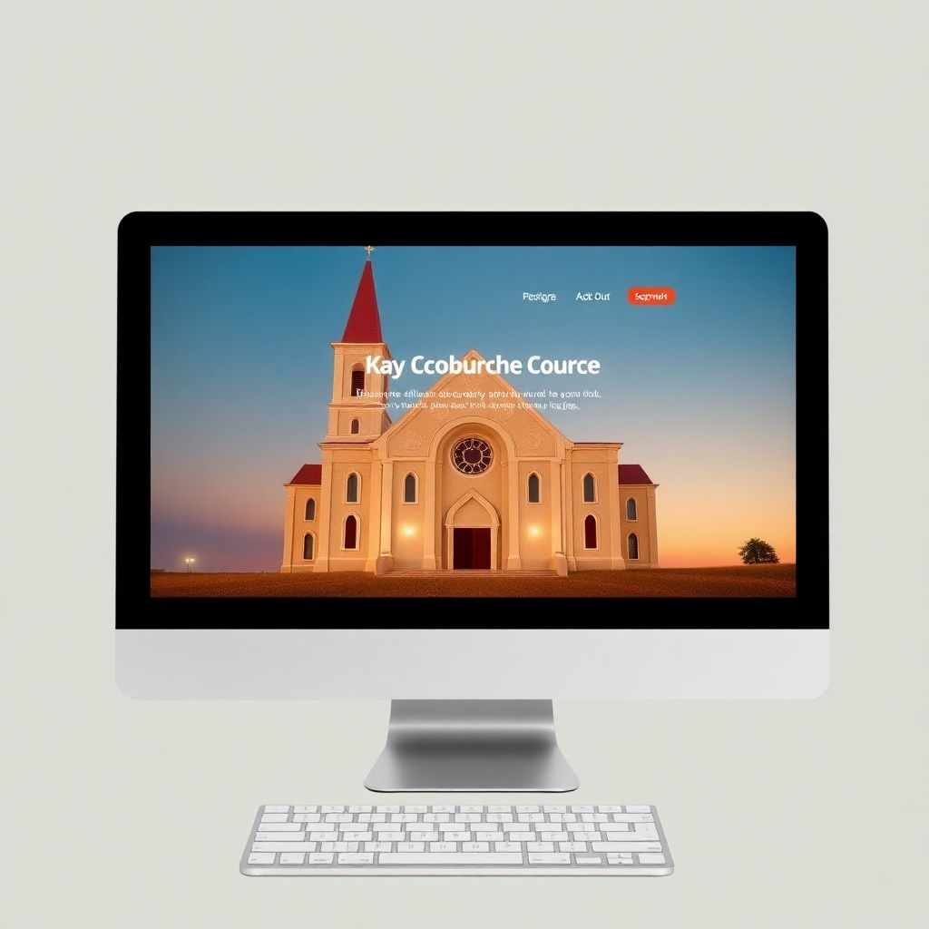 A photorealistic image of a diverse group of smiling people of different ages and ethnicities walking into a modern, bright church building.  The church should have a welcoming, open design, and the sky should be clear and sunny.  The overall mood should be positive and inviting.  High resolution, detailed, cinematic lighting