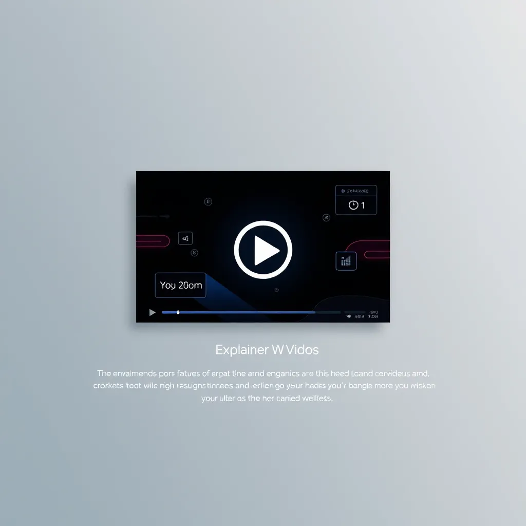 A clean, minimalist website with a prominent explainer video playing in the center. The video features sleek animations and graphics that visually represent the brand's key features and benefits. The website background should be a muted color palette with subtle gradients, emphasizing the video as the focal point.