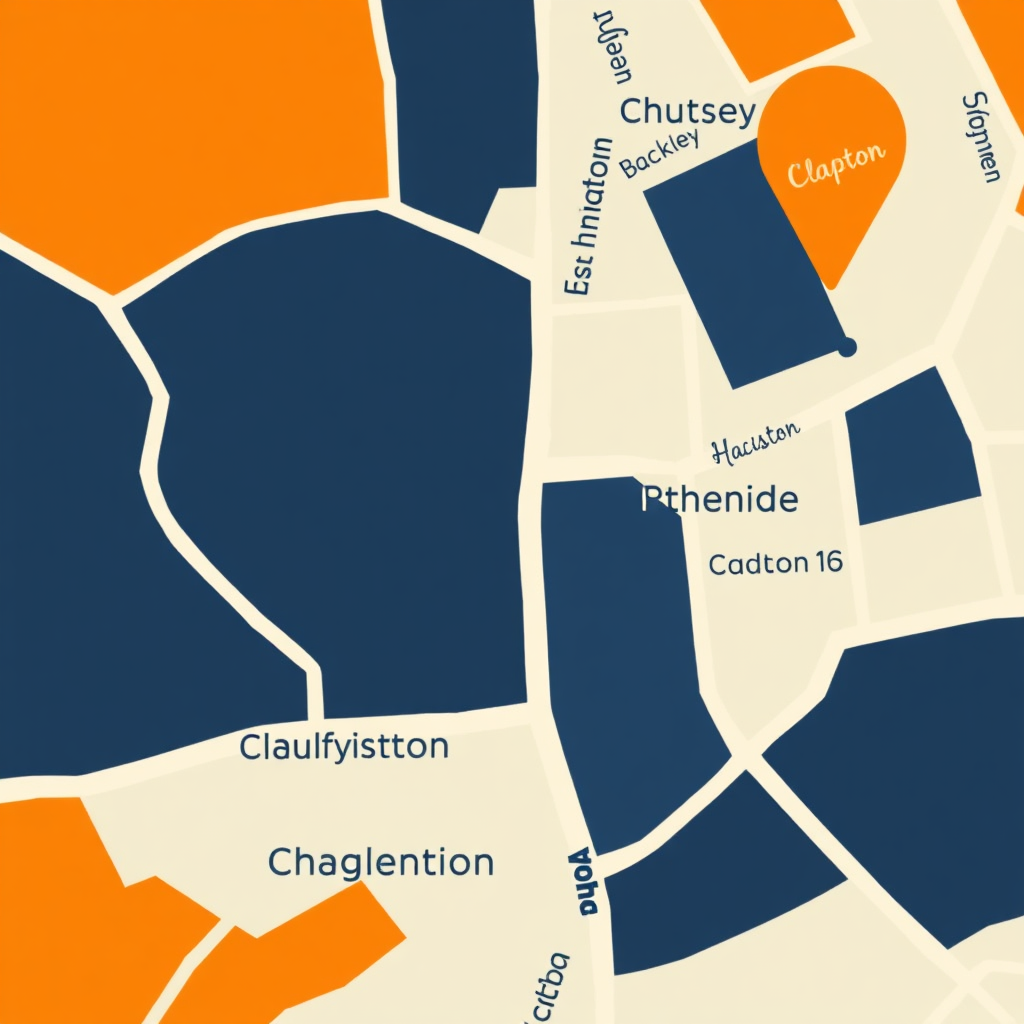 Map of Clapton and surrounding East London service areas