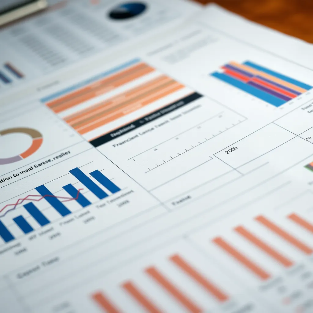 A close-up of a spreadsheet with meticulously organized financial data. Charts and graphs illustrate clear financial trends and insights. The image emphasizes precision and order, showcasing the peace of mind and security provided by expert bookkeeping.
