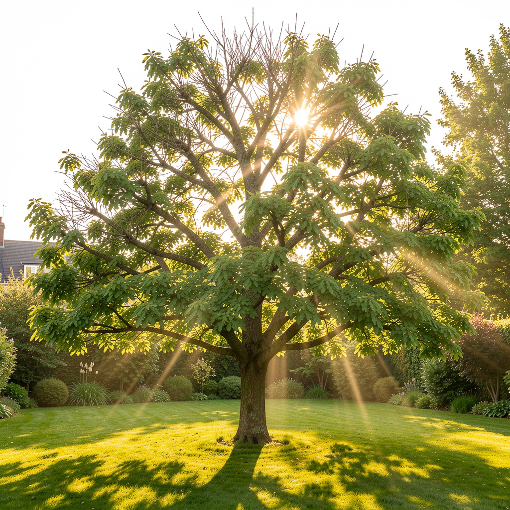 Professionally thinned tree canopy allowing light through