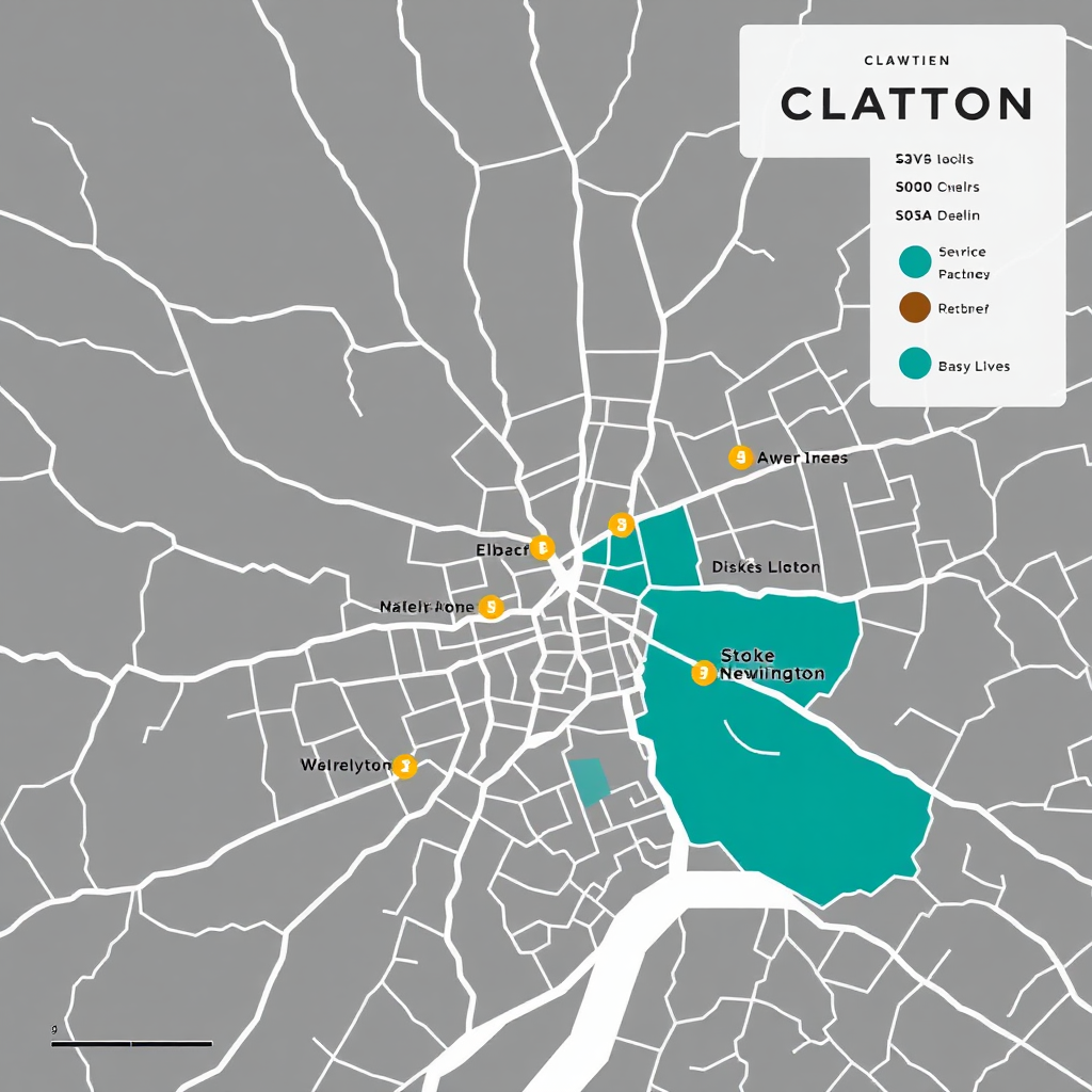 Map showing LockPilot Locksmith Clapton service area