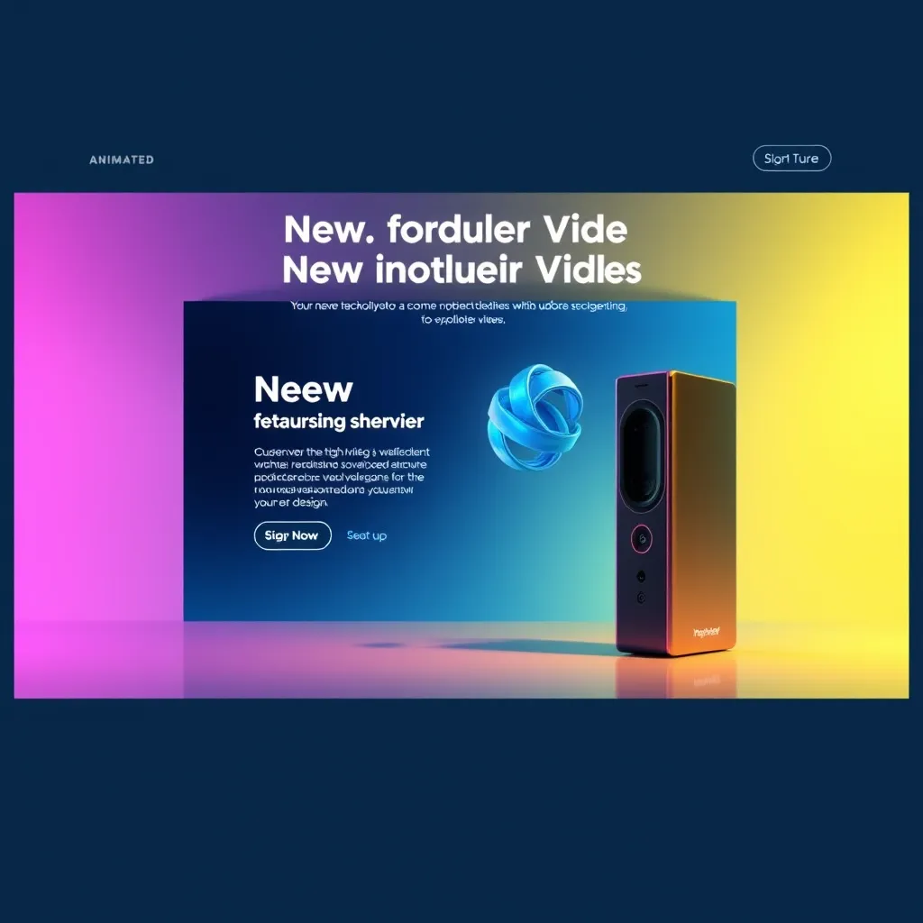 A visually appealing website landing page featuring a high-quality animated explainer video about a new product. The video highlights the key features and benefits, showcasing the product's unique design and functionality in a compelling and persuasive way.
