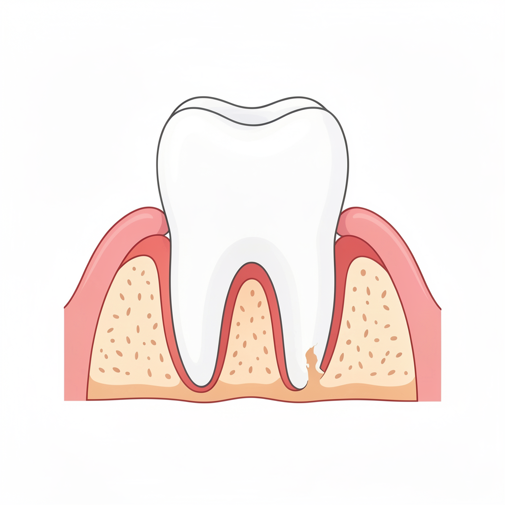 Diagram showing severe periodontitis