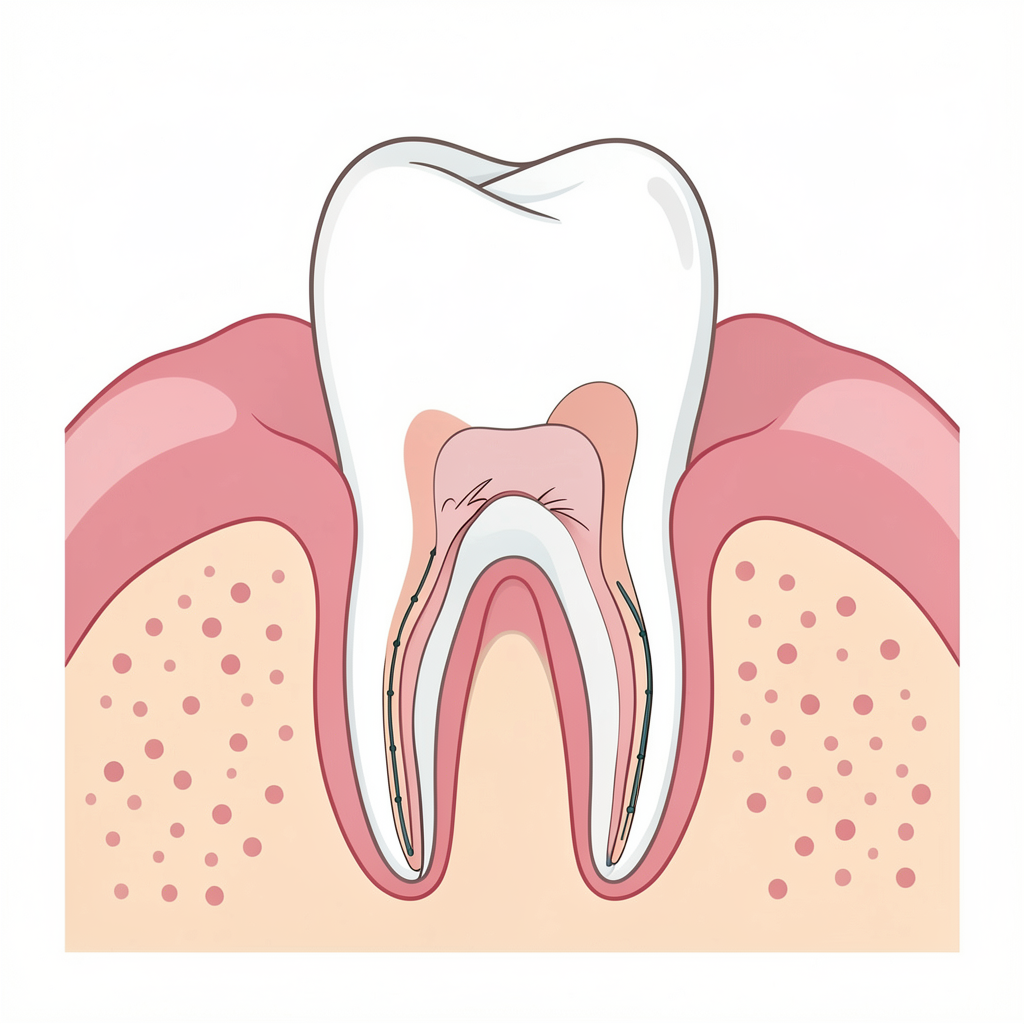 Diagram showing moderate periodontitis