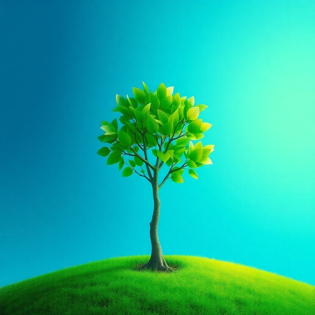 A stylized image of a growing tree symbolizing financial growth and security.  Use vibrant greens and blues for a calming and optimistic feel.  The image should be high-quality and visually striking, rendered at 4K resolution.