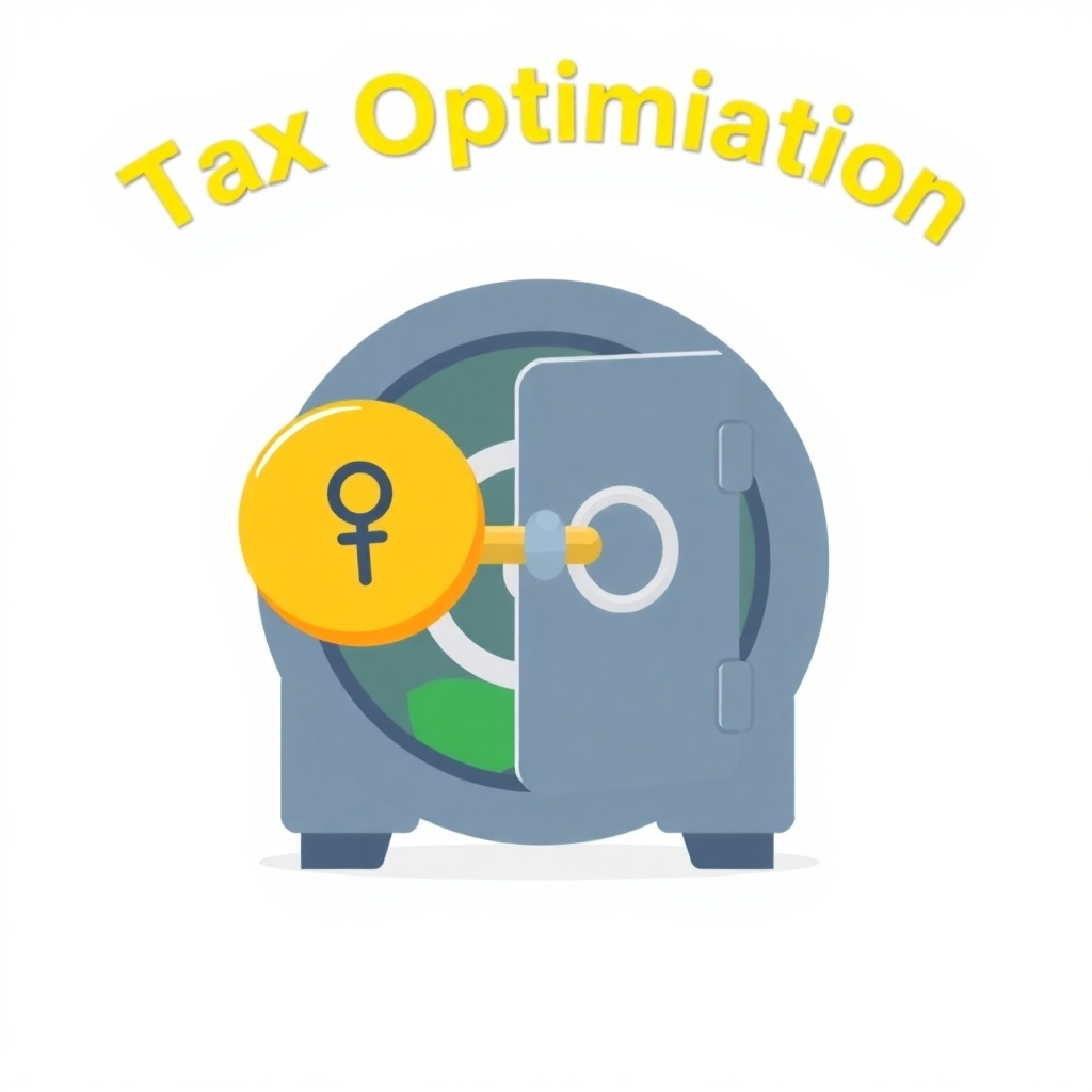 A symbolic image conveying the concept of tax optimization using a metaphor, like a key unlocking a safe representing savings.  The style should be simple and illustrative, employing a clean, modern aesthetic.  The image should be in 4K resolution.