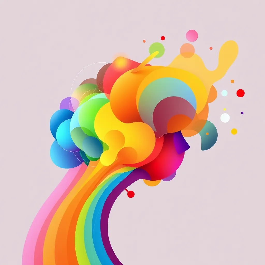 A colorful, abstract illustration depicting a spectrum of colors representing different neurodevelopmental variations. The background should be a calming, muted color. The illustration should be dynamic and visually engaging.