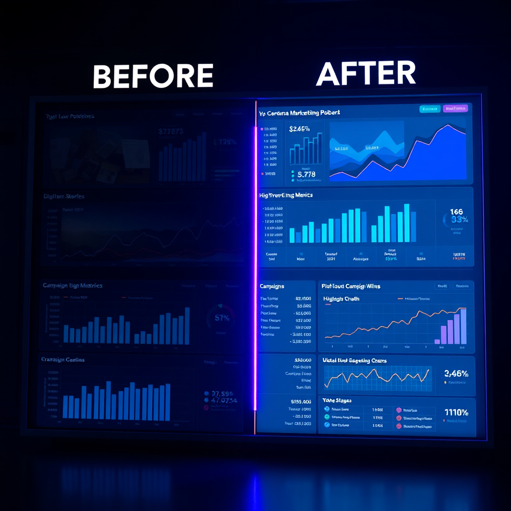 Before and after campaign results