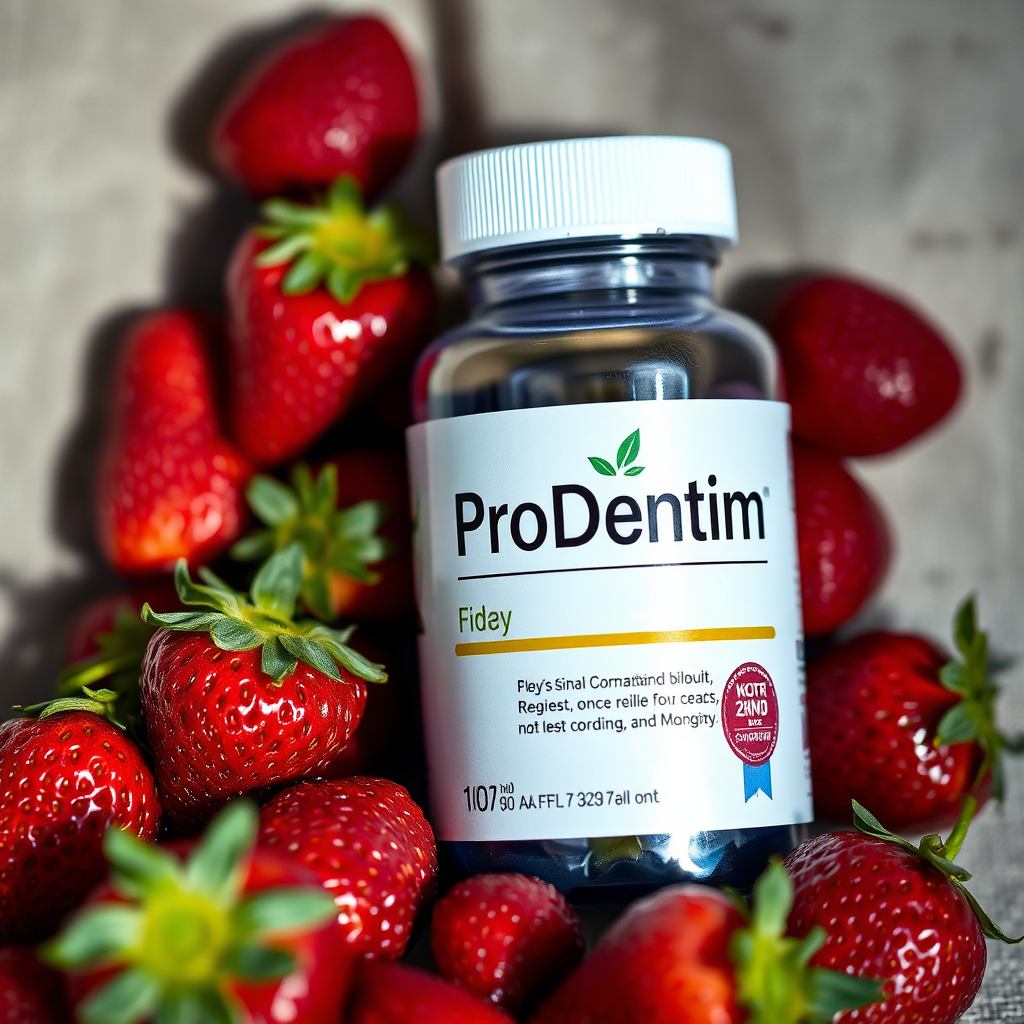 ProDentim bottle with strawberries