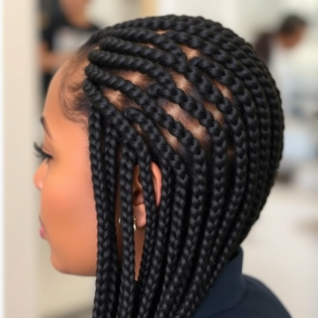 Meticulously braided hair for wig prep