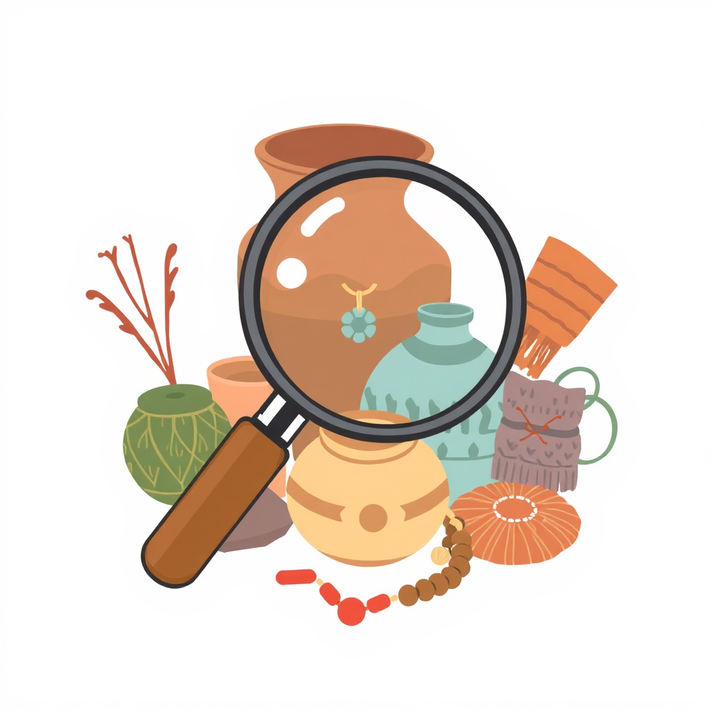 Magnifying glass searching for items