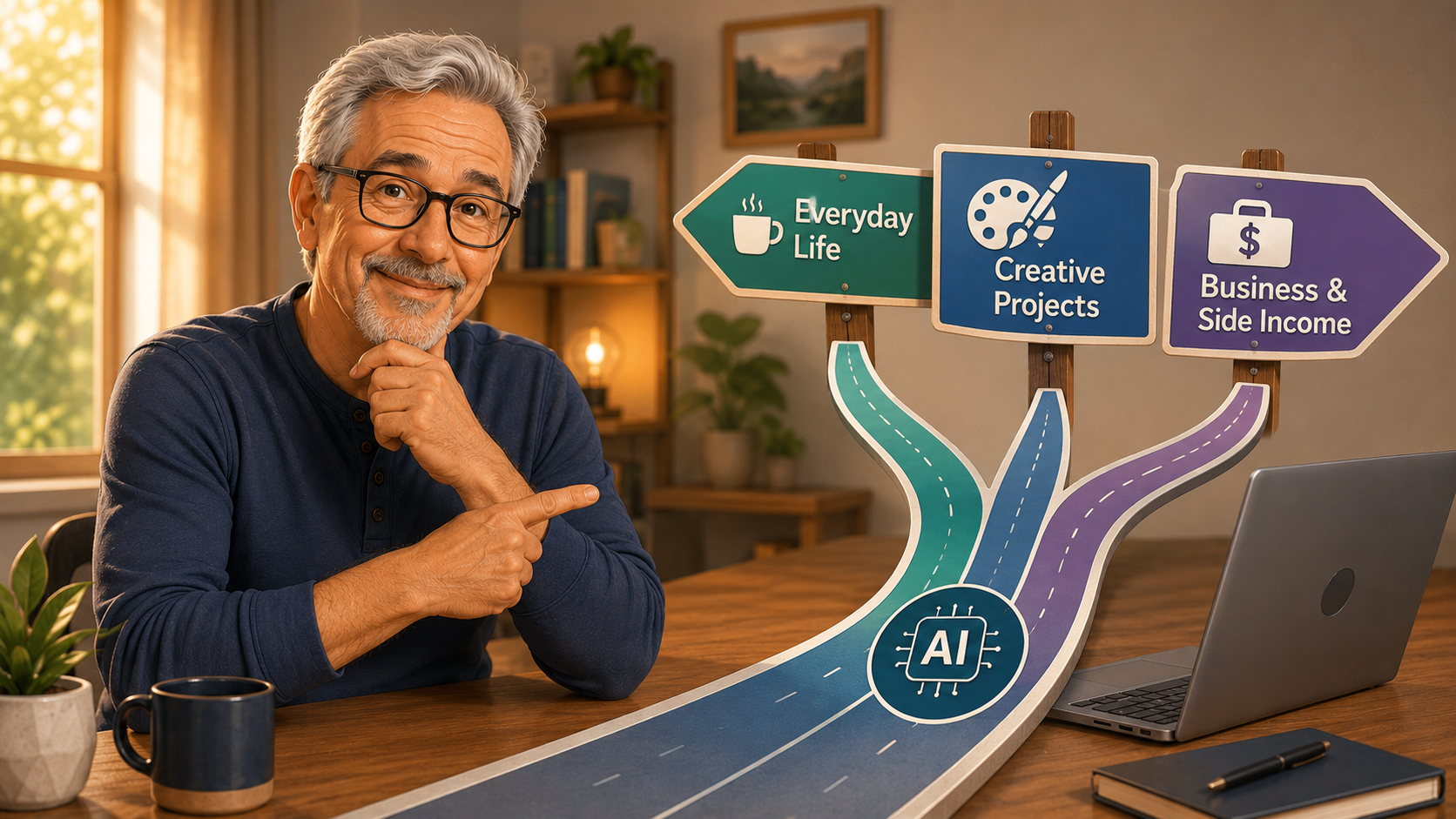 Thumbnail: The 3 Simple Paths to Learning AI After 50