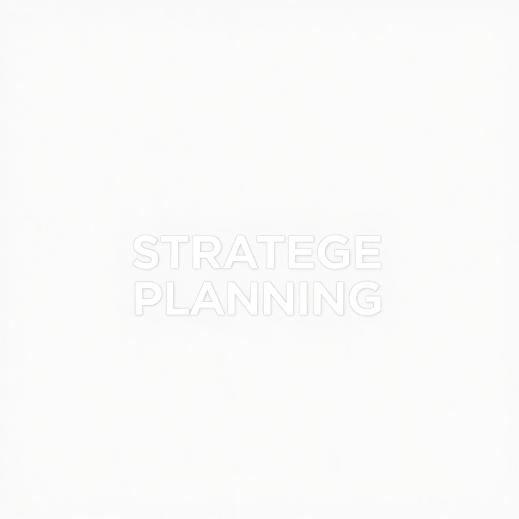 An image representing strategic planning using a clean, minimalist style.  Emphasize organization and clarity, using visuals that communicate the effectiveness of planning and strategy.