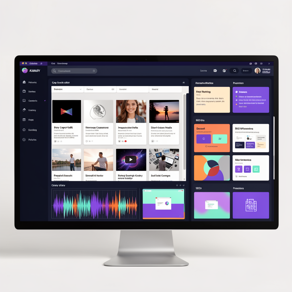 Conceptual multi-format asset dashboard