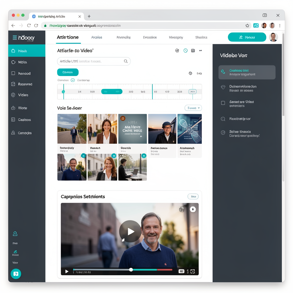 Article-to-video software workflow interface