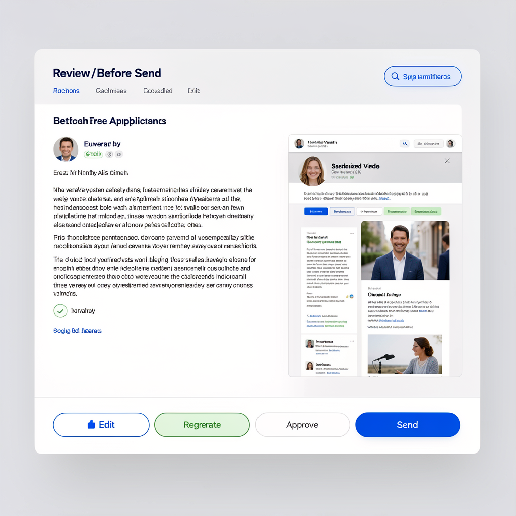 Conceptual outreach review screen