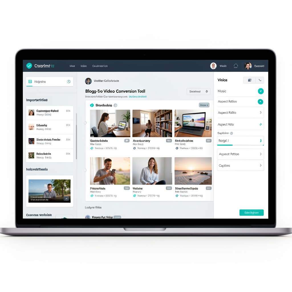 Blog2Vid content adaptation dashboard