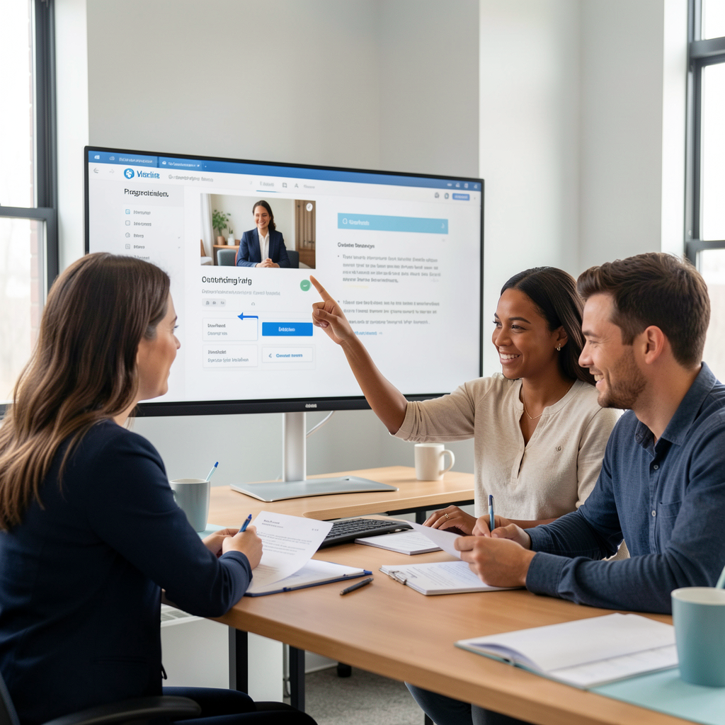 Small agency team reviewing an outreach campaign