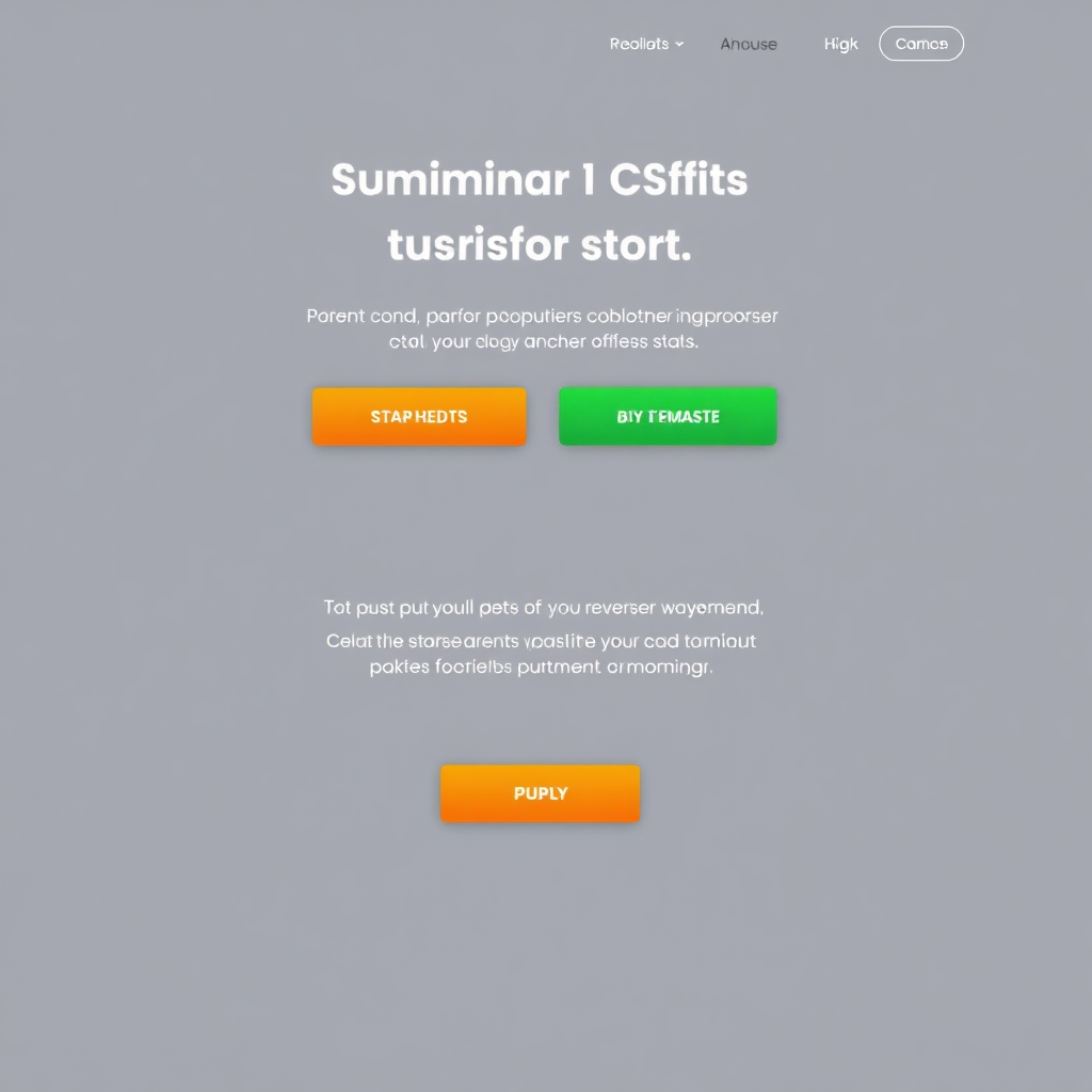 An engaging visual representation of a landing page featuring dynamic CTAs, with a focus on buttons that stand out against the backdrop. The colors should be striking, like orange and green, to attract attention immediately. The setting is minimalistic, enhancing the CTA's visibility and importance.
