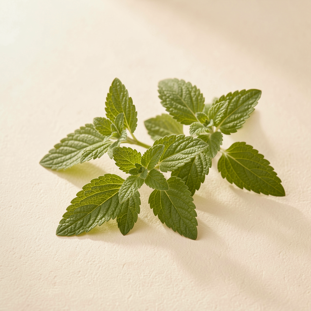 Fresh lemon balm sprigs