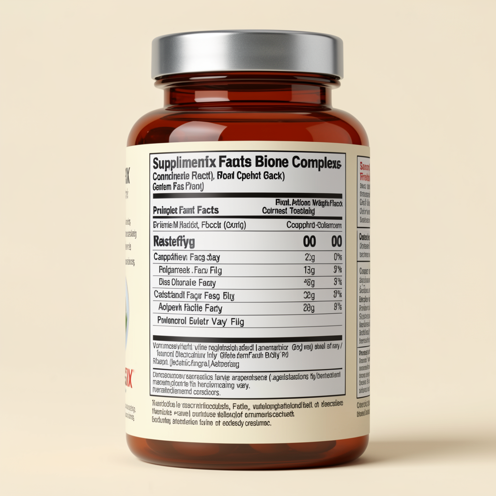 PrimeGENIX Bone Complex supplement facts panel