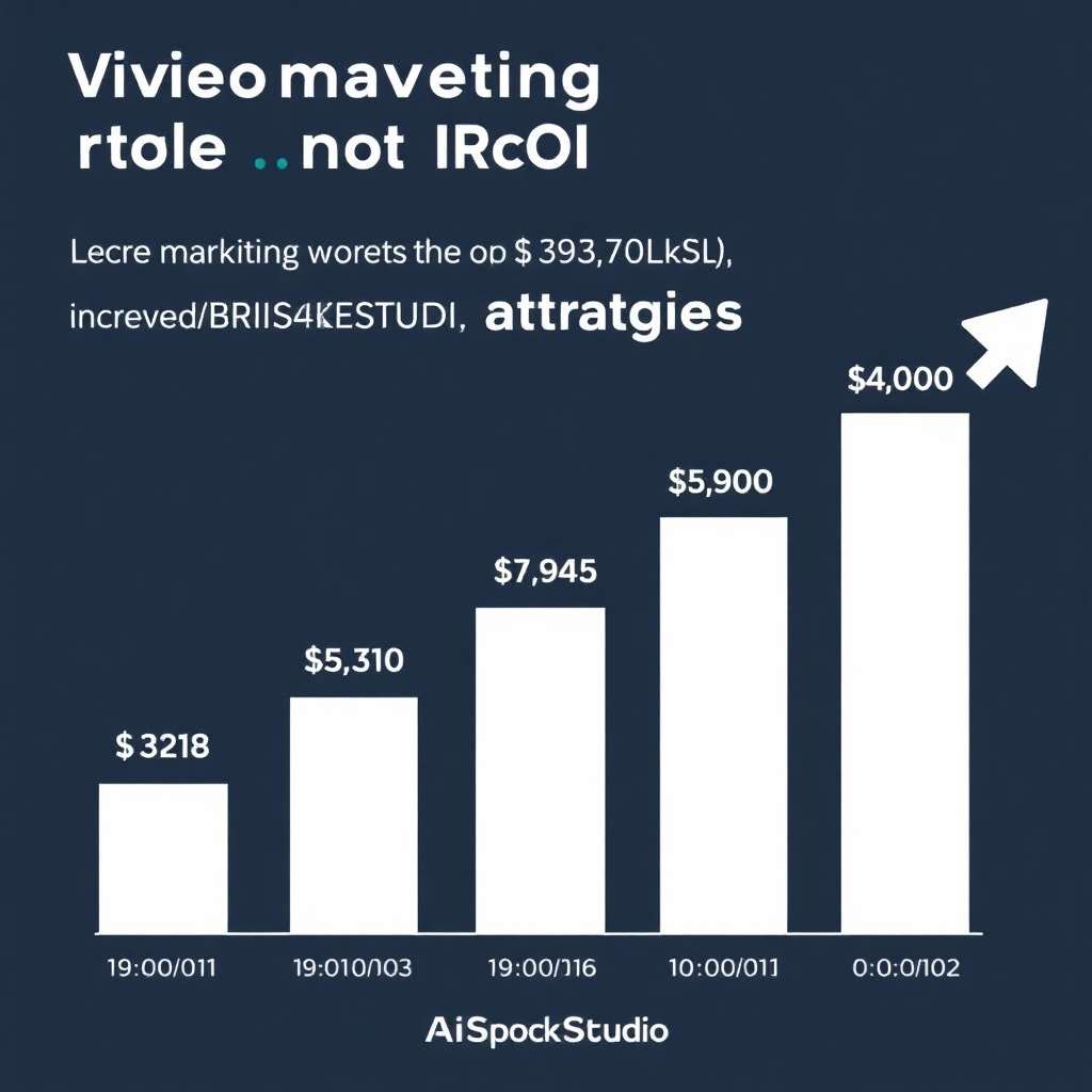Graph illustrating increased ROI resulting from video marketing strategies using AiSpokeStudio. A clean and professional graph style.