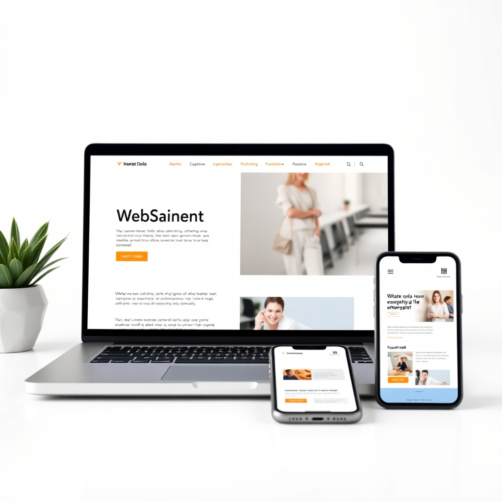 Modern web design interface across multiple devices