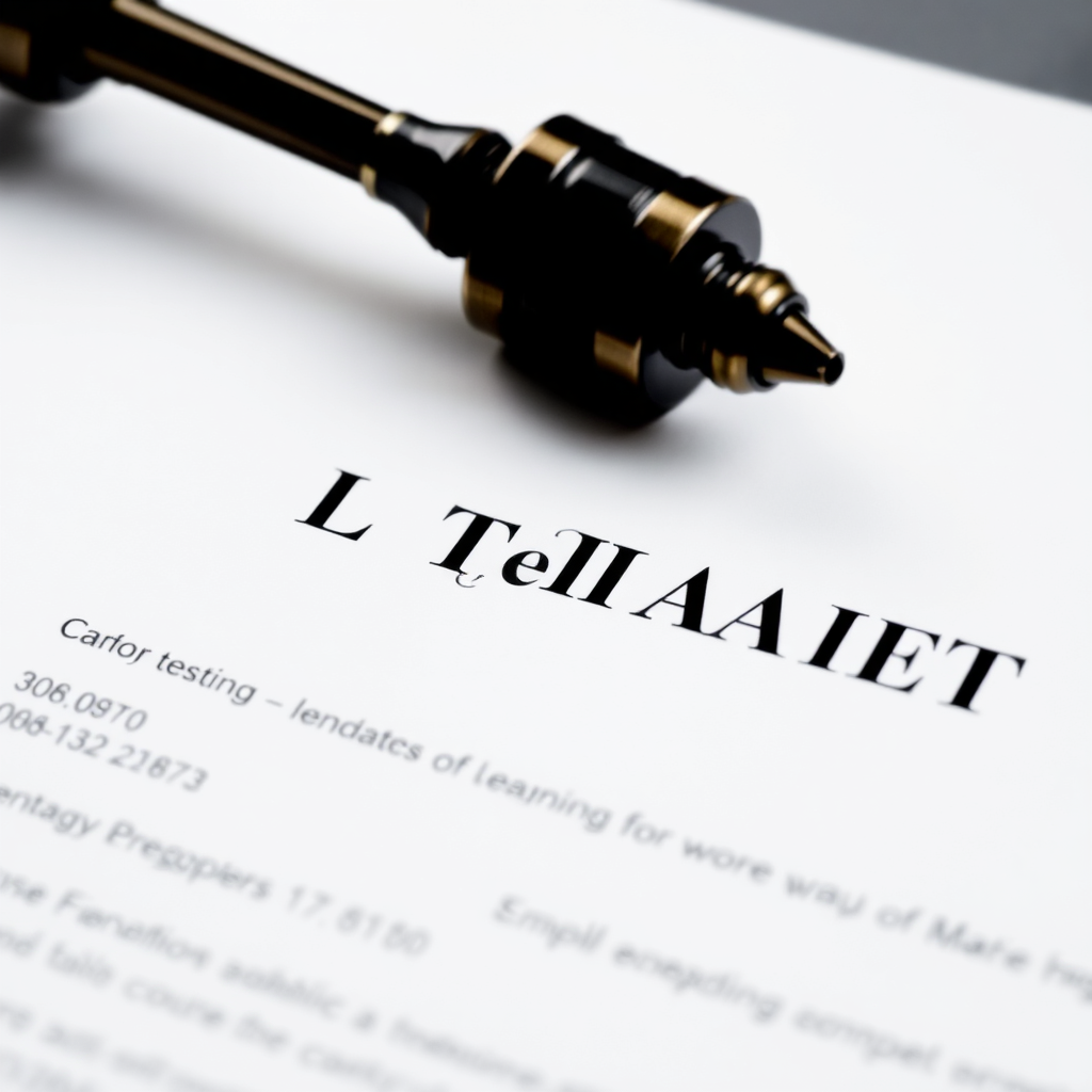 An image of a legal document with a DNA symbol subtly incorporated into the design. The document is professional and official, conveying the legality of the testing process.
