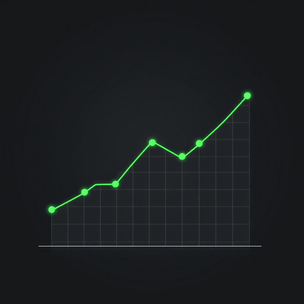 Graph showing significant performance improvement over time, representing throughput increase consulting results