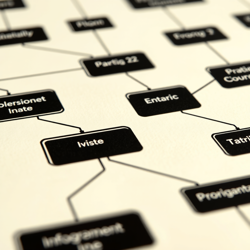 Flowchart style infographic thumbnail, warm off-white background with ink lines and cyan/lime accent nodes