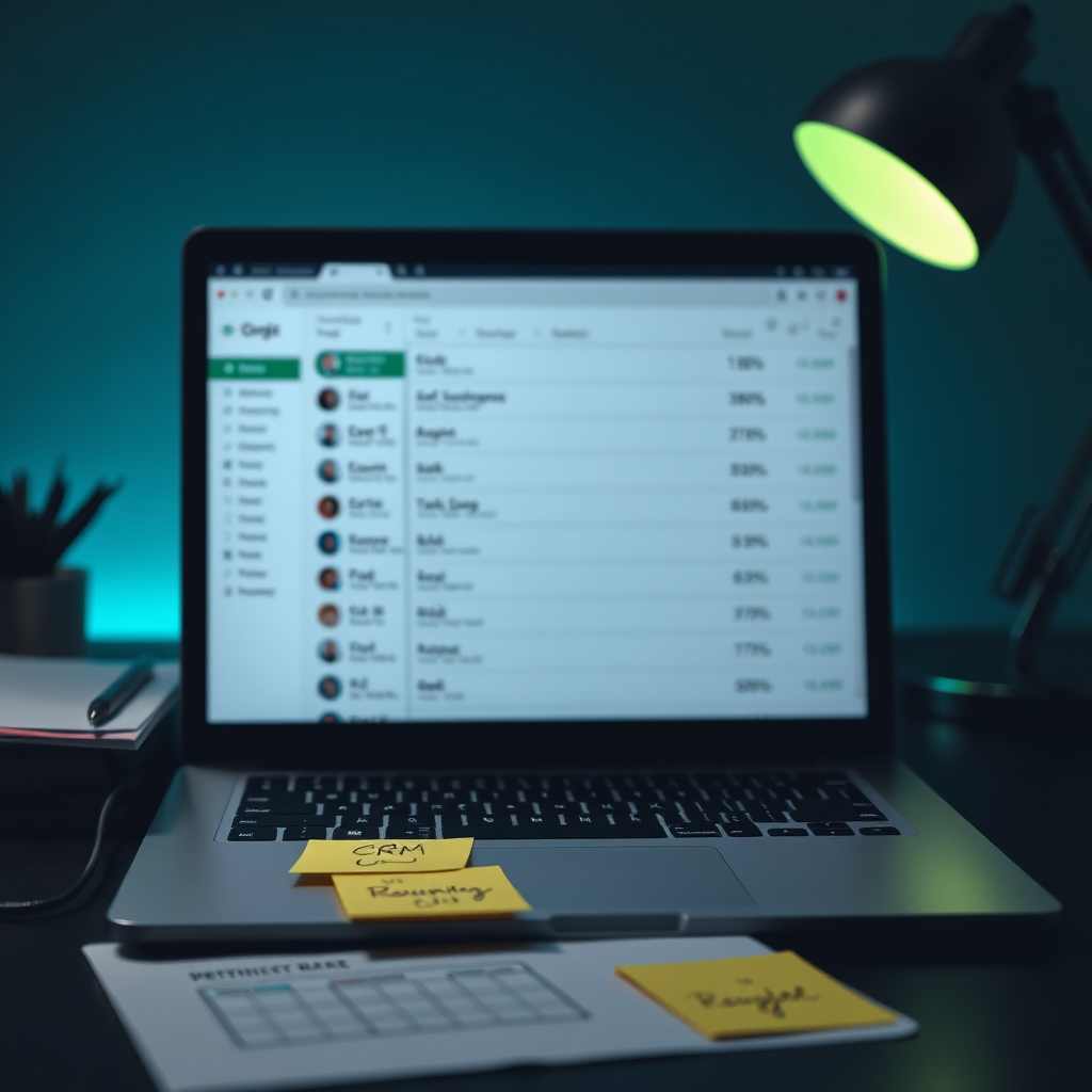 Abstract premium thumbnail representing lead response system, dark ink background with cyan/lime data accents and messaging UI motifs