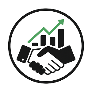 Una insignia de satisfacción del cliente con una serie de citas positivas de clientes a su alrededor, que simboliza la dedicación a brindar un servicio excelente y resultados mensurables.