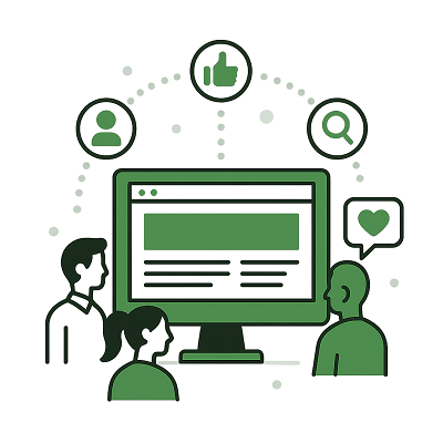 Una interfaz web impactante y moderna, mostrada en una computadora portátil, con colores vibrantes y un diseño atractivo. Agrega íconos flotantes de redes sociales y gráficos que muestren tendencias alza para representar el éxito en marketing digital. El fondo debe ser un paisaje urbano vibrante que represente la modernidad.