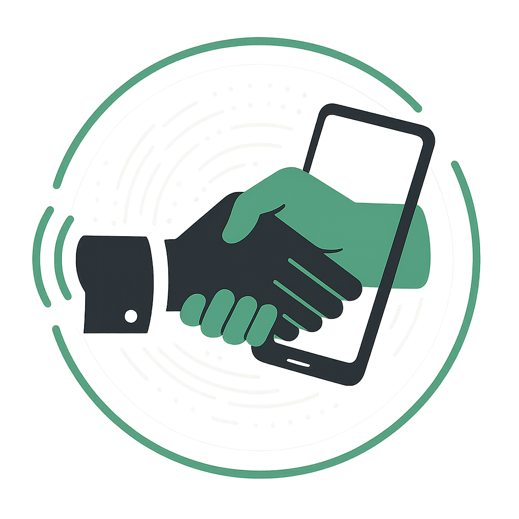Una persona envía un mensaje con alegría desde una computadora portátil, rodeada de íconos de redes sociales y herramientas de comunicación. El entorno debe evocar un sentido de comunidad y conectividad en la era digital.