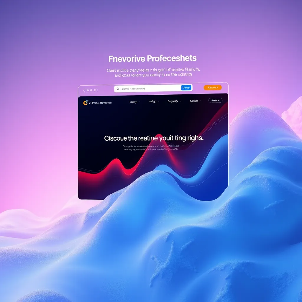 A stunning website design that is both visually appealing and functional, showcasing innovative use of design elements and interactive features. The design should be a blend of traditional and futuristic elements, representing the creative potential of AI in web design.