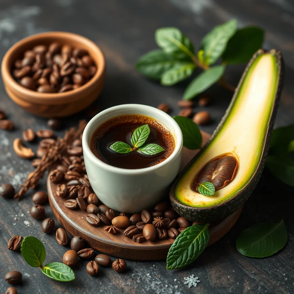A person, full of energy, looking revitalized, with a cup of coffee and a bottle of Java Burn supplement in the background. The image should be bright and colorful, showcasing a healthy and vibrant lifestyle.