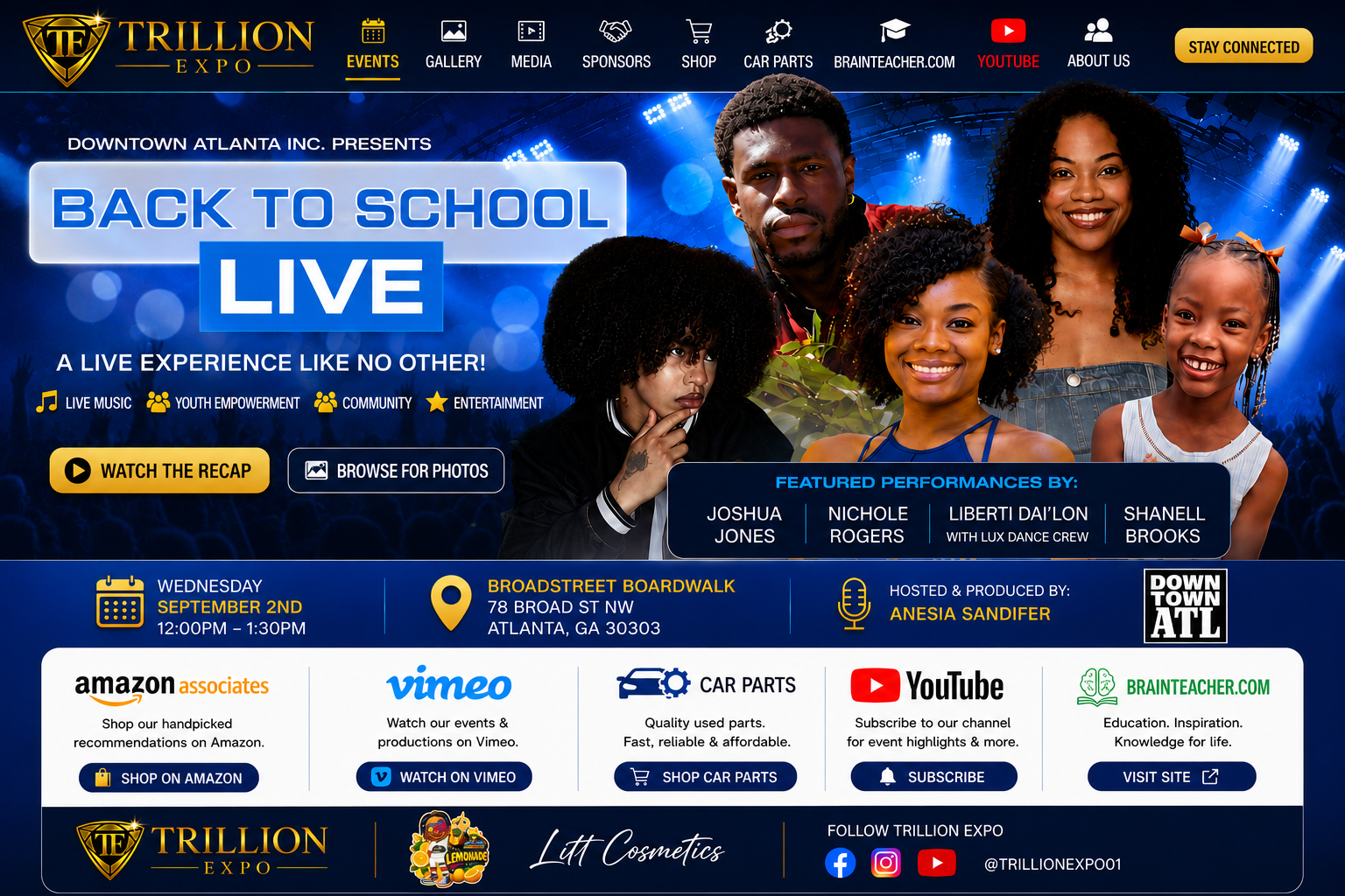 Trillion Expo Back to School Live approved front page