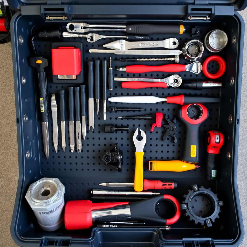 Tool box with organized tools and high-quality materials.