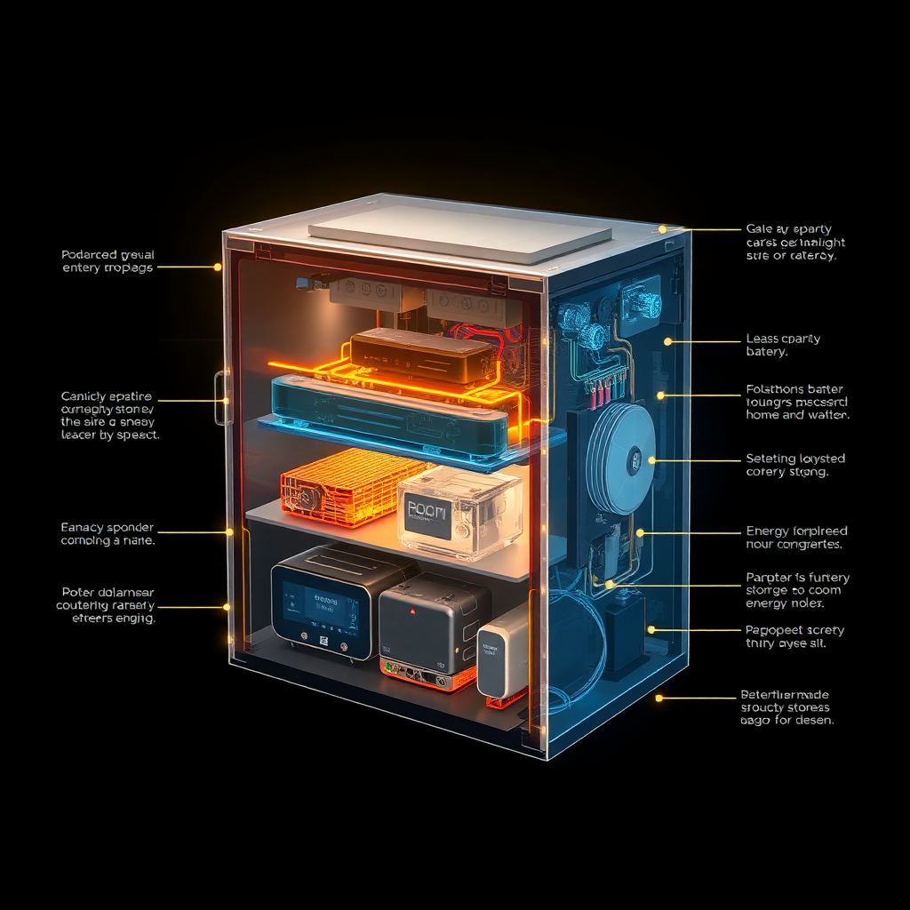 Diagram of a home battery storage system