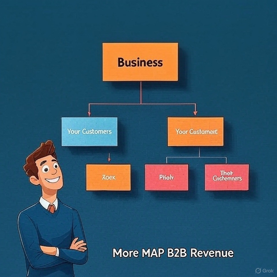 Design a high-quality image capturing the essence of MAP B2B's mission. Show a small business team collaborating over a digital marketing plan, surrounded by laptops, notebooks, and vibrant illustrations of marketing concepts. Utilize soft, natural lighting to create a friendly ambiance, with a color palette of greens and yellows representing growth and positivity. The camera angle should be eye-level to reflect engagement and teamwork. Include textured details like a rustic workspace and vibrant sticky notes. The image should be 4K resolution and visually inviting.