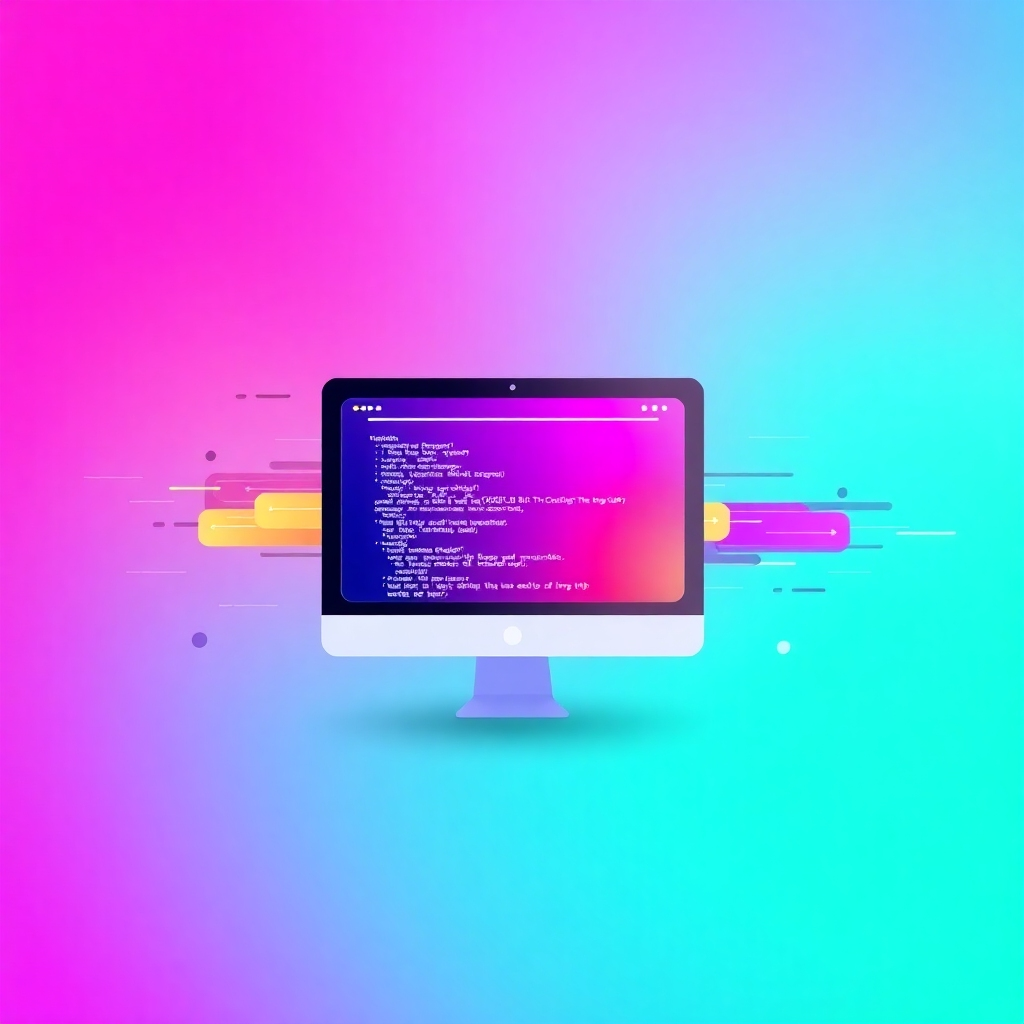 A stylized image representing the essence of InstaiLife Builder. The image should feature a bright, vibrant color palette, possibly incorporating gradients and geometric shapes.  The style could be reminiscent of a modern app interface or futuristic technology. The main subject should be an abstract representation of a website being built quickly and efficiently by AI, perhaps using lines of code morphing into a fully formed website. The background should be a clean, minimalist design with perhaps subtle texture effects for visual interest. The lighting should be even and well-distributed, emphasizing the clarity and vibrancy of the image. The overall aesthetic should be modern, sleek, and inspiring, reflecting the advanced technology and user-friendly design of InstaiLife Builder. The image should be 4K resolution and high quality.