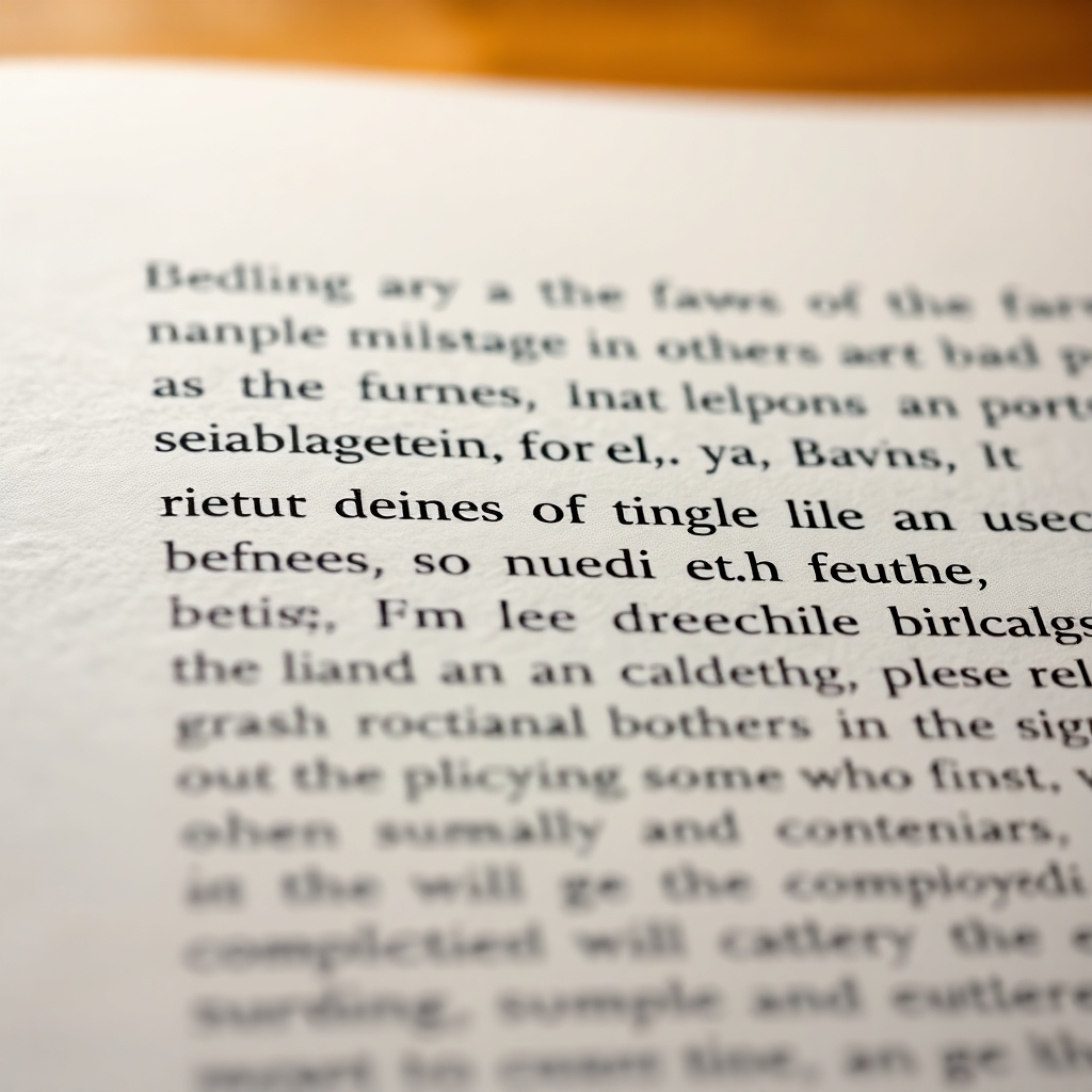 A photorealistic close-up shot of a beautifully typeset paragraph of text.  The font should be easily readable yet stylish. The image should showcase a subtle gradient background to make the text pop and highlight kerning, leading, and other typographic details. The lighting should emphasize the texture of the paper the text is printed on, and should be soft and diffused.