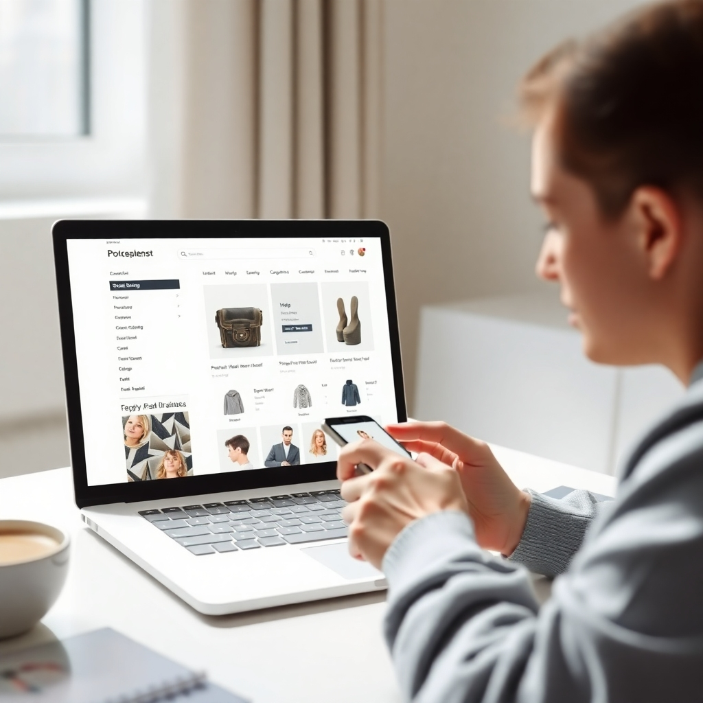 A photorealistic image depicting a clean, modern website interface adapting in real-time to a user's preferences; perhaps showing different product layouts or content based on the user's past behavior.  The UI should incorporate subtle animations to highlight the adaptive nature. The overall style should be minimalist and elegant, with a focus on clear typography and intuitive navigation. The user should be visible, interacting with the interface, possibly using a laptop or smartphone.