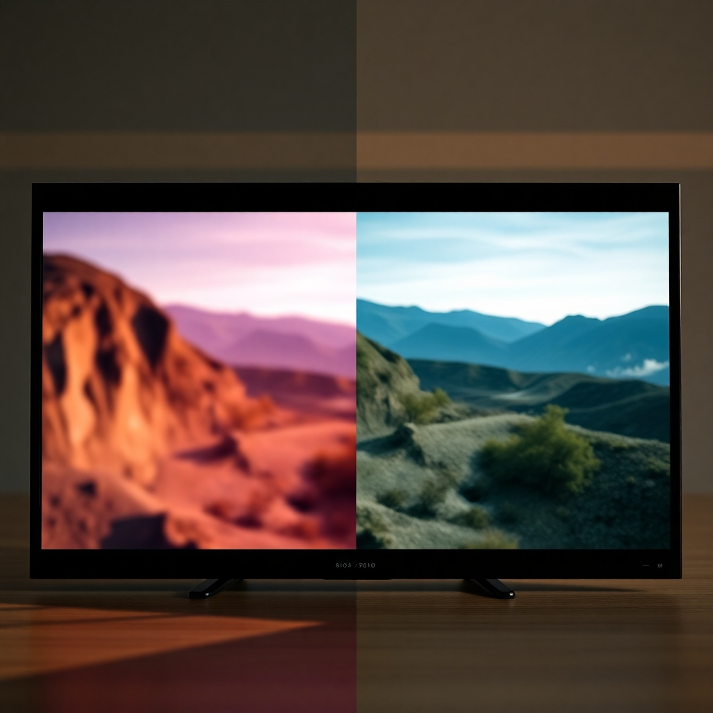 A photorealistic image showcasing a split-screen comparison. One side displays a raw, uncut video clip. The other side displays the same clip after applying professional-looking transitions and effects, such as color grading and subtle animation.