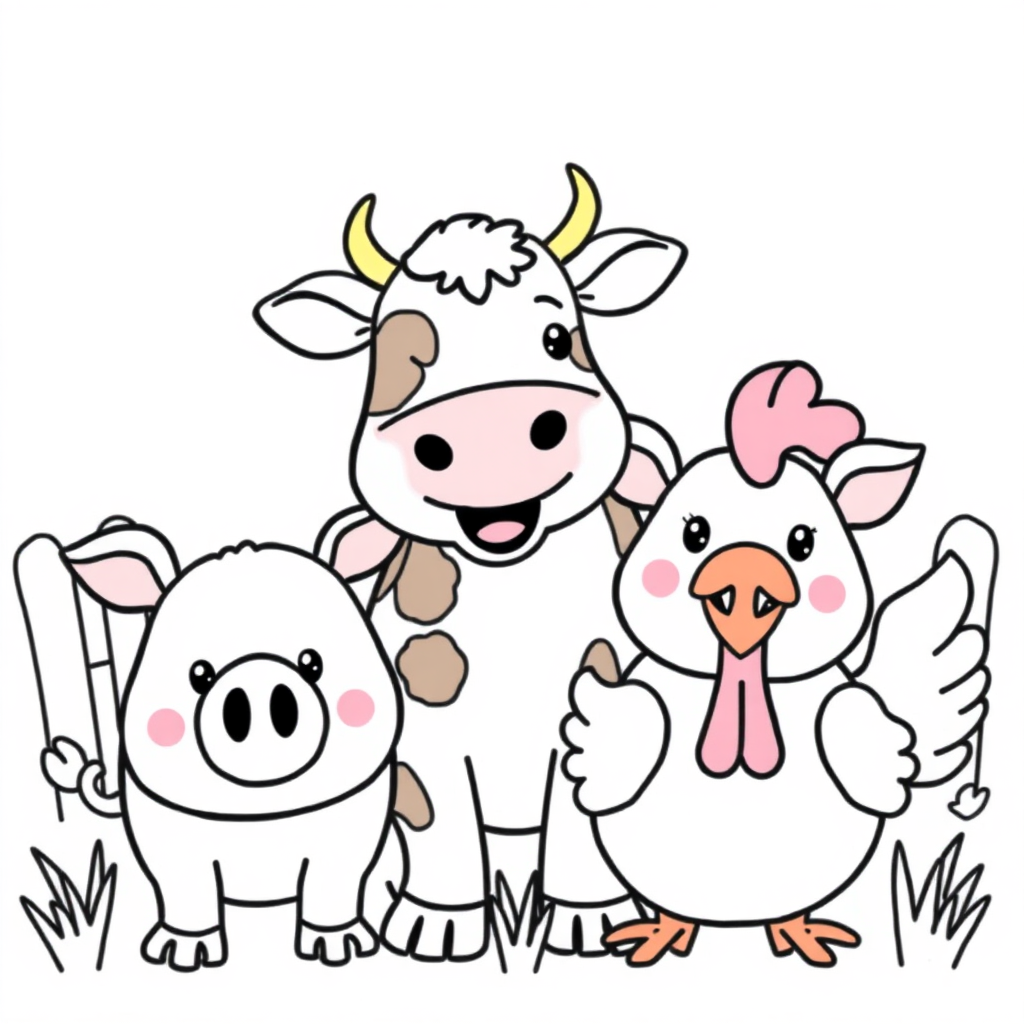 Farm Animal Fun Coloring