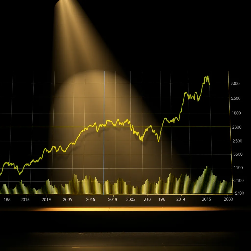 A graph depicting market fluctuations, with two lines representing investment value: one line smoothly declining due to gradual SWP withdrawals, the other line drastically dipping due to a large lump sum withdrawal.