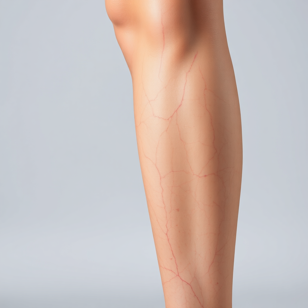 Lower leg before spider vein treatment