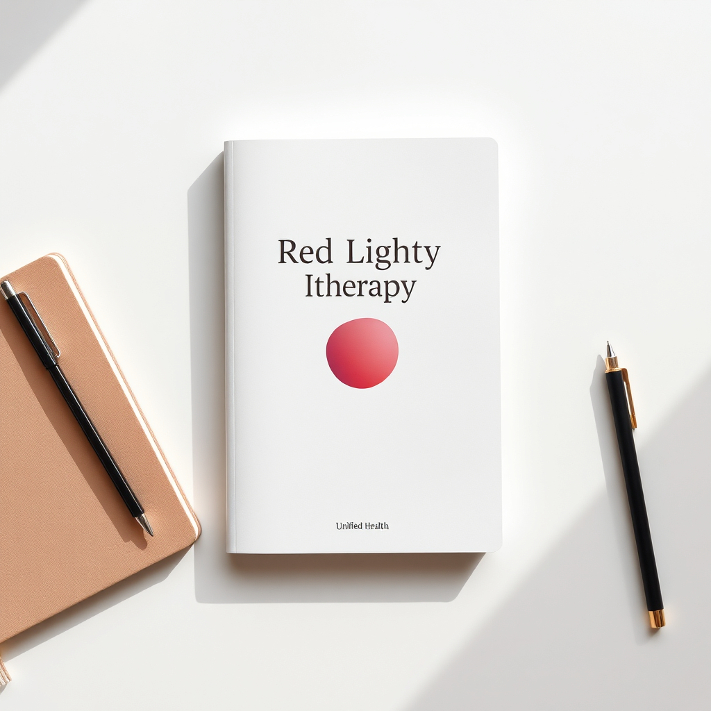 Minimalist intake guide booklet cover on a desk