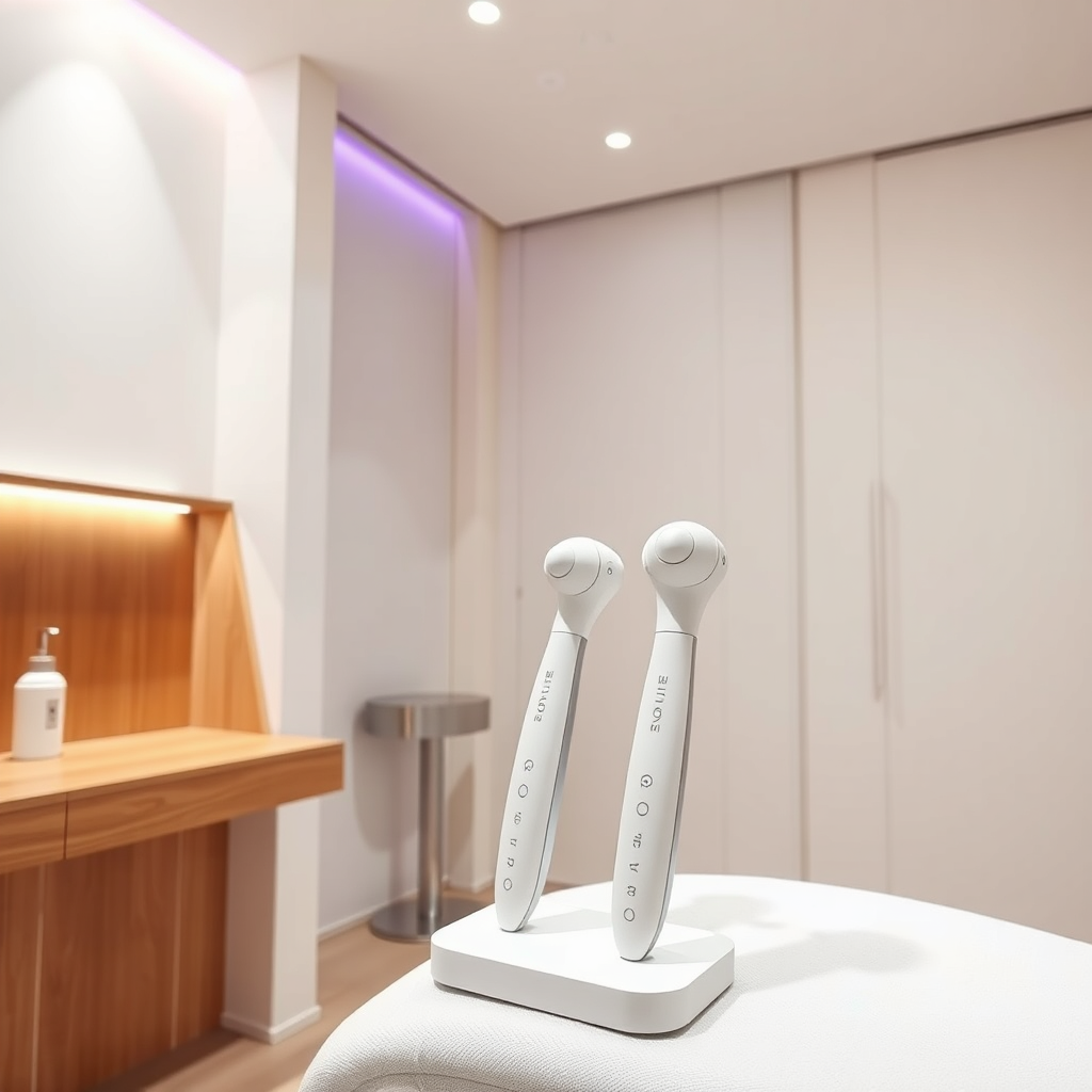 Modern body sculpting device in a clinic room